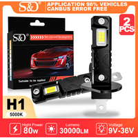 S&D H1 LED Headlight Bulbd 30000LM 80W High Power Auto Fog Lamp 5000K 9-36V Led Lights for Car CANBUS Driving Running Lamps