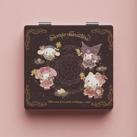 Cute Hello kitty My Melody Kuromi retro double-sided mirror portable folding makeup mirror cartoon mini mirror holiday gift