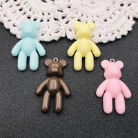 10pcs Resin Pastel Colorful Bear Charm Cute Pendant for Keychain, Earring, Scrapbooking, DIY Making, Necklace