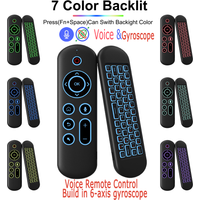 Remote Control Air Mouse Voice Gyroscope 7 Color Backlit Mini Keyboard Dual Mode 2.4G BT5.2 Wireless For Android Smart TV Box PC