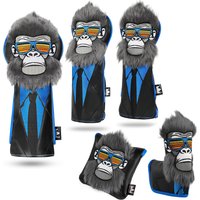 Golf Club Head Cover 460CC Driver Fairway Wood Hybrid/UT Headcover Blade Mallet Putter Cover Gorilla with Suits Gift for Men