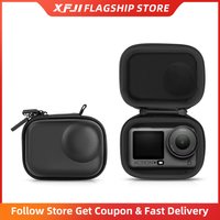 Hard Shell Travel Camera Bag for DJI Osmo Action 6 PU Leather Protective Case Portable Small Handbag Sports Camera Accessories