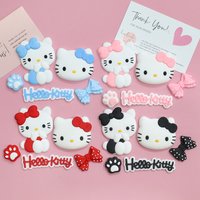 20PCS Cute Hello Kitty Shoes Charms Set Colorful Bow & Paw Print Shoe Accessories PVC Clog Decorations for Sandals Gift for Girl