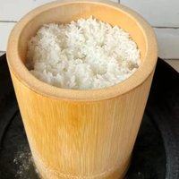 Natural Bamboo Steamer Rice Bucket Reusable with Lid Bamboo Cooking Pot Eco-Friendly Handmade Steaming Rice Container Thailand