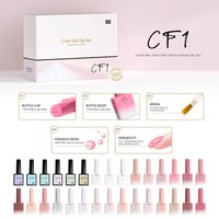 6pcs/kit CANNI TPO FREE HEMA FREE Gel Nail Polish Kit CF1 Rubber Base Gel UV Construction Gel Nail Semi Transparent Color Kit