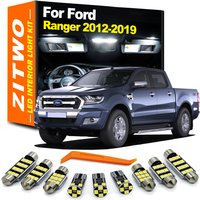 ZITWO 12Pcs LED Interior Dome Map Light Kit For Ford Ranger 2012 2013 2014 2015 2016 2017 2018 2019 Sunvisor Lamp Accessories