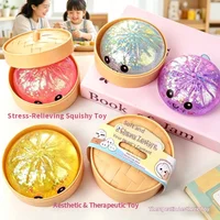 Squishy Dumpling Steamed Bun Toy Slow Rising Rebound Glitter Stress Relief Ball Fidget Random Face Coloful Squeeze Pinch Toy