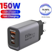 150W Multi Port USB C PD Charger Quick Charge 3.0 Fast Wall Adapter EU US UK Plug for iPhone Samsung Xiaomi Travel USB Charger