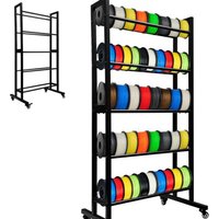 3D Printer Filament Storage Rack- Rolling Filament Spool Holders Racks with Wheels 5 Tier Heavy Duty Storage Shelves