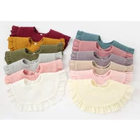 Korean Baby Feeding Drool Bib Ruffle Solid Infants Lace Saliva Towel Soft Cotton Burp Cloth For Newborn Toddler Kids Bibs