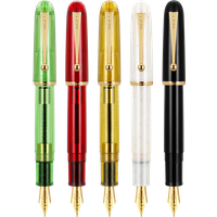 JINHAO 9013 Fountain Pen Acrylic Transparent White Spin Pen F M Nib Stationery Office School Supplies Writing Pen gifts PK 9019