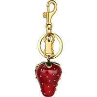 Strawberry Keychain Red Enamel Fruit Gold Metal Bag Charms Sweet Purse Accessories For Women Luxury Summer Cottagecore Gifting