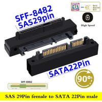 Bend SFF-8482 Motherboard SATA Adapter, 15PIN Power Supply Connected to SAS 29Pin to SATA Cable SAS Hard Drive 22