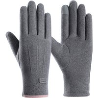 AliExpress NONE NEW Women Winter Thick Plush Gloves Fashion Warm Suede Outdoor Guantes Lady Touchscreen Driving Gloves Sports Cycling Mittens