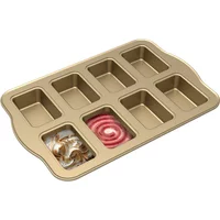 Non Stick Cupcake Cake Pans 8 grid Mold For Mini Loaf Pan Baking tools Carbon Steel Rectangle Small Bread Household Oven Trays