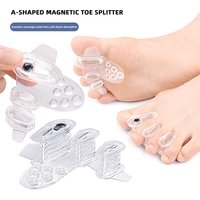 1Pair Toe Splitter Feet Care Bunion Silicone Overlapping Separators Gel Thumb Hallux Valgus Toe Orthosis Clip Pads
