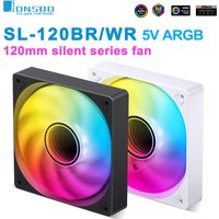 JONSBO SL-120 White/Black 120mm Case Fan 5V 3PIN ARGB Silent CPU Cooler Fan 4PIN PWM Serializable Reverse Fan
