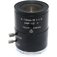 2MP 4-12mm LENS C Mount 1/2" F1.6 HD Industrial Vari-Focal Manual Iris CCTV Lens For Professional industrial Camera