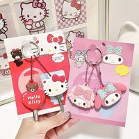 Kawaii Hello Kitty Silicone Key Dustproof Protective Cover Cartoon Anime My Melody Portable Anti-lost Keychain Girls Gift