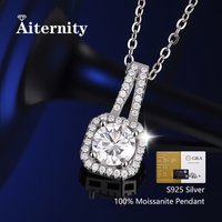 GRA Certificate 100% Real Moissanite Pendant Necklace D Color for Women Wedding Bridal S925 Sterling Silver Fine Jewelry
