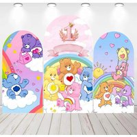 Rainbow Bear Backdrop for Girls Kids Birthday Party Decor Baby Shower Photography Background Photo Photographic Studio Booth