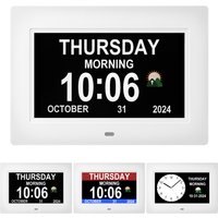 Large Font Dementia Clock Digital Calendar Clock Day Date Time Alarm Reminder for Elderly Alzheimer Patients