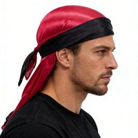 Unisex Durag Turban Set, Silky Long Tail Pirate Headwrap, Bandana Cap for Men Women Hijab Hair Accessories