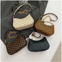Chain Texture Printing Fashion Underarm Bag 2025 Daily Commuter Shoulder Bag Female Hundred Popular luxury Small Square Bag