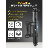AliExpress West Biking WEST BIKING Mini Bike Pump 100PSI Schrader Presta Valve MTB Road Cycling Pump Aluminum Alloy Bicycle Hand Air Pump Tire Inflator