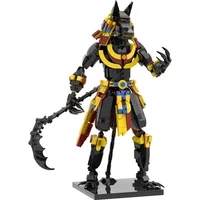 MOC, modèle de blocs de construction représentant Anubis, le Seigneur de la Mort du désert, figurine d'Anubis, pharaon égyptien, briques, jouets à assembler soi-même, cadeaux d'anniversaire pour