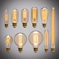 Retro Edison Light Bulb E27 40W 220V A60 ST64 G80 G95 T45 Incandescent Bulb Ampoule Vintage Edison Lamp Filament For Home Decor