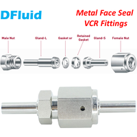 SUS 316L EP VCR Fitting GLAND Male Female NUT GASKET 1/4 3/8 1/2 3/4 Stainless Steel Face Seal Fitting Replace Fujikin Swagelok