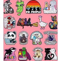 Cartoon Animals Quotes Enamel Pins Cute Cats Goose Brooch Lapel Pin Badge on Backpack Clothing Accessories Fashion Jewelry Gifts