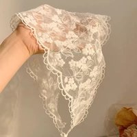 Multi Functional Triangle Scarf Cream Color Lace Waist Tie Belt Headband Bohemian Style Women Accessories