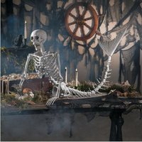 Skeleton Mermaid Skeleton Portable Plastic Decoration Fish Skeleton Statue 80cm Flexible Halloween Fish Skeleton Haunted House