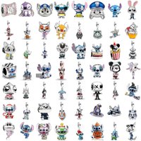 Disney 925 Silver Anime Series, Honey Can Bear, Pumpkin Dog, Castle Pendant, Fit European Women's Bracelet Charm Jewelry Gifts