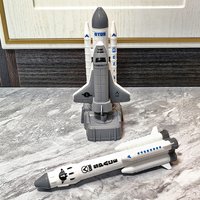 Children's Aerospace Series Toy Set, capable of launching space rockets and spacecraft, suitable for boys' birthday gifts