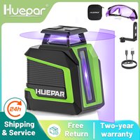 Huepar D011CP Multi-lines Laser Level Self-Leveling Cross Line Purple 360° Horizontal & Vertical Laser Tools With Li-ion Battery