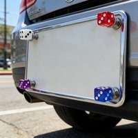 4pcs universal dice shaped license plate screws License plate frame fastener set Automotive exterior accessories Modifying