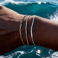 Men's Thin Chain Bracelet,Never Fade Stainless Steel Adjustable Wristband,Minimalist Hip Hop Jewelry Gift