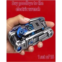 AliExpress NONE 16 In 1 Multi-Function Bike Tool Kit - Portable Foldable Bike Multitool Cycling Tool Kit With Allen Wrench,Tire Levers