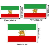 Iran Flag Housing Decoration Lion Crown Banner Pendant Pahlavi Dynasty Lion Sun Flag Iranian Flag Polyester Gardening Decoration
