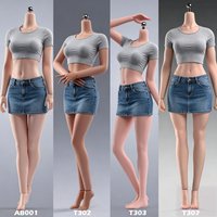 T307 T303 T302 AB001 Figurka żeńska w skali 1/6 z dużymi piersiami, bezszwowe ciało, 12-calowa, super elastyczna figurka akcji, model lalki, zabawki