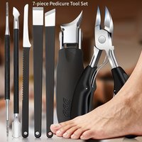 7Pcs/Set Stainless Steel Pedicure Tools Kit Professional Ingrown Toenail Clipper Foot Care Dead Skin Callus Remover Nail Cutter