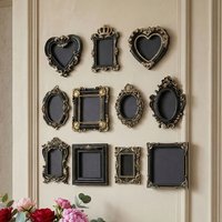 Hanging Mini Photo Frames Photographic Props Wall Space DIY Vintage Picture Frame Creative Baroque Ornate Memory Display Frames