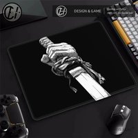 Japanese Samurai Desk Mat XXL Black and White Gaming keyboard mat Oni Samurai 45x40 deskpad Japanese Katana Sword Mousepad