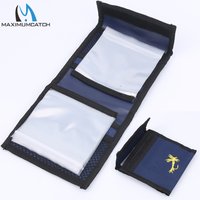 Maximumcatch Blue Fishing Line Leader Tube Fly Storage Wallet 13.5x13cm Waterproof Tackle Box Organizer for Trout Salmon Gear