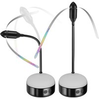 A83G-2Pcs Rechargeable Fly Fans For Tables, Ideal For Outdoor Dining Camping And Bbqs With Adjustable Brightness