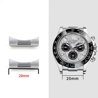 For Rolex Daytona Black Green Water Ghost Log Watch Arc Interface Solid Stainless Steel Silver End Link Accessories 20mm 21mm