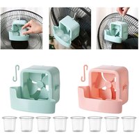 Home Floor Fan Refrigeration Tool Portable Hanging Fan Mist Cooler Set Quick Cooling Ice Box Attachment with 4 Reusable Cups